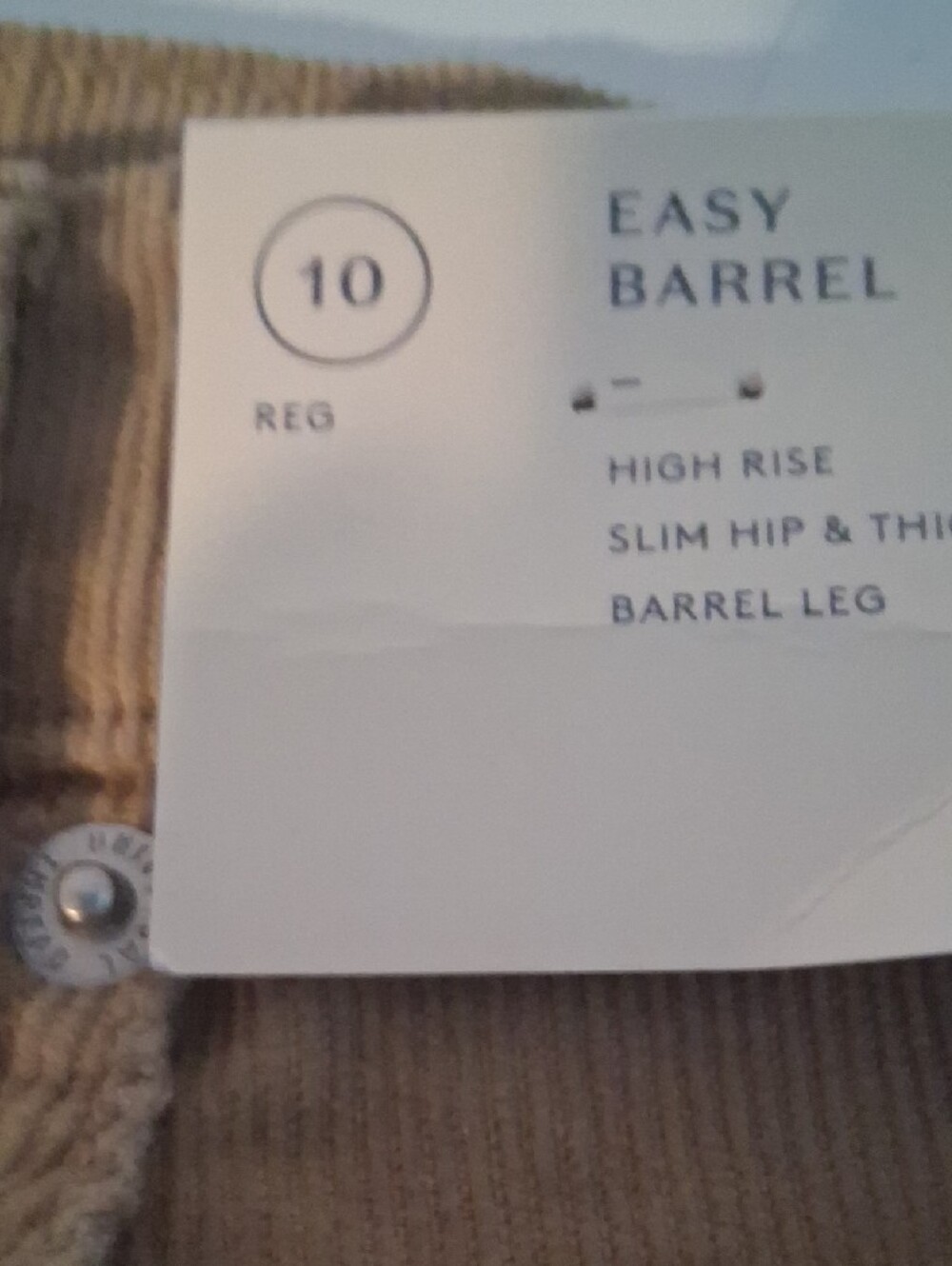 Universal Thread Tan Corduroy High Rise Easy Barrel Pants Size 10R - Picture 5 of 13